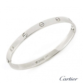 Cartier 18k White Gold Love Bangle Size 21 B6035421